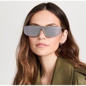 NEW SAINT LAURENT SL605 LUNA 003 SHIELD  SILVER SUNGLASSES SAINT LAURENT SL 605